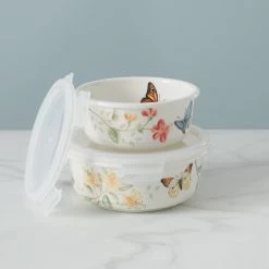 Lenox Butterfly Meadow Large Round Food Container -lenox Sales Store 888264 w12