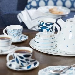 Lenox Blue Bay™ 8PC Espresso Cup & Saucer Set -lenox Sales Store 890199 w1