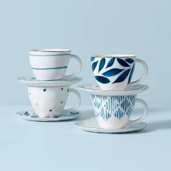 Lenox Blue Bay™ 8PC Espresso Cup & Saucer Set