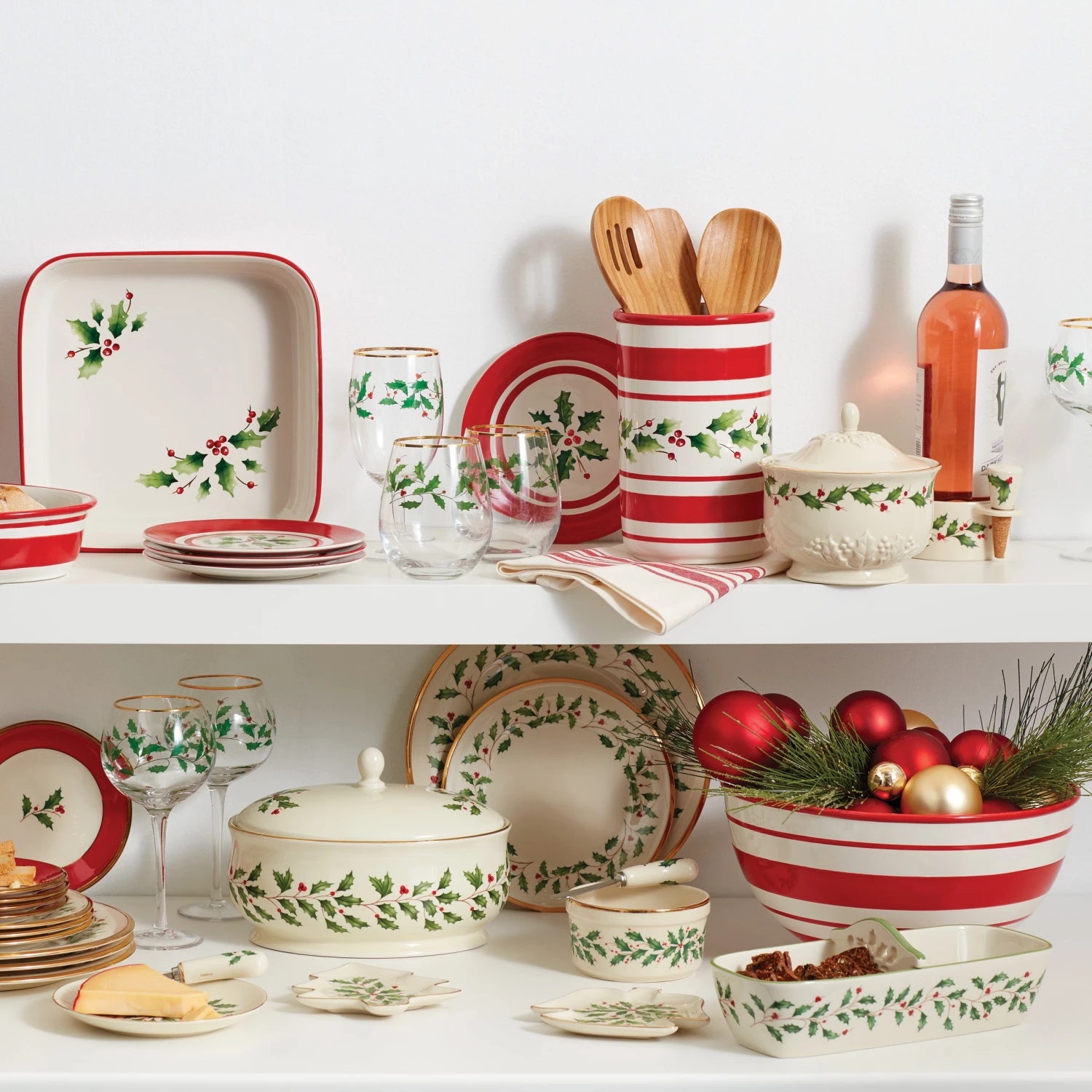 Lenox Holiday Handpaint Stripe Utensil Crock Set 4 Lenox Holiday Handpaint Stripe Utensil Crock Set - Image 2