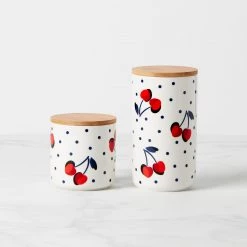 Kate Spade Vintage Cherry Dot 2-Piece Canister Set