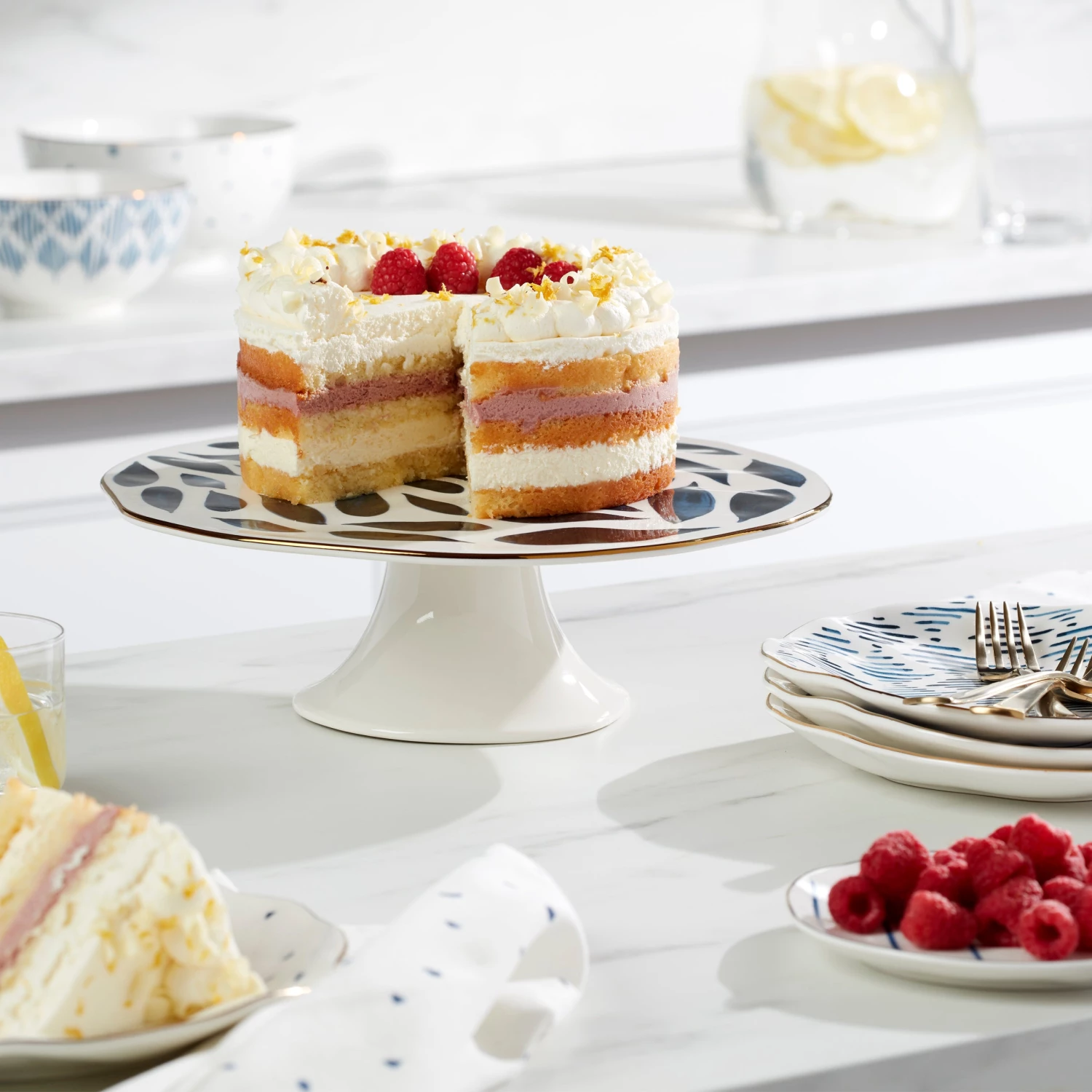 Lenox Blue Bay Cake Plate 4 Lenox Blue Bay Cake Plate - Image 2