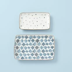 Lenox Blue Bay 2-Piece Nesting Platter Set