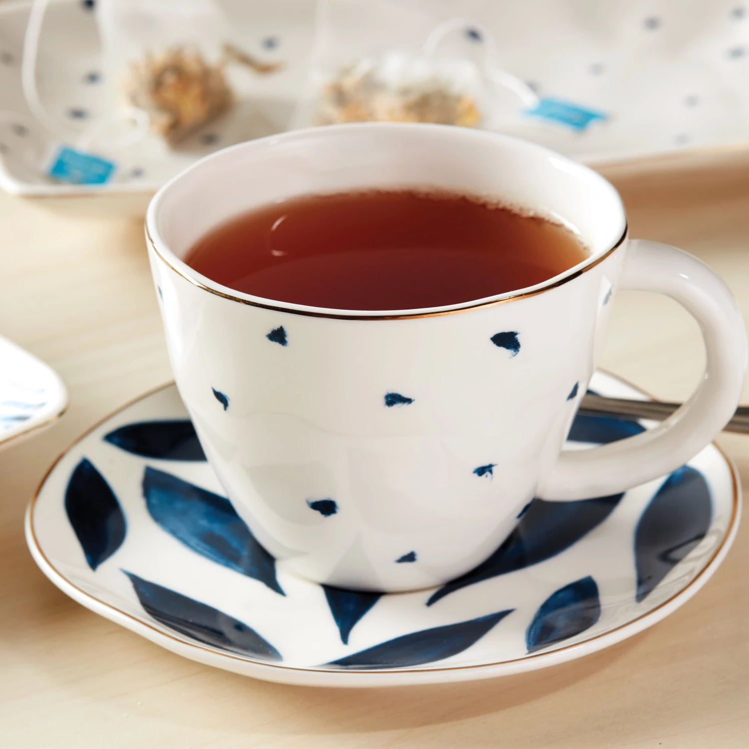 Lenox Blue Bay 4-Piece Teacup & Saucer Set 4 Lenox Blue Bay 4-Piece Teacup & Saucer Set - Image 2