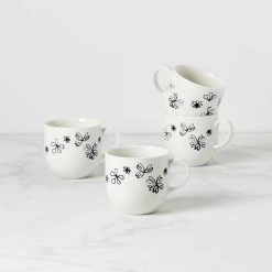 Kate Spade Garden Doodle Mugs, S/4