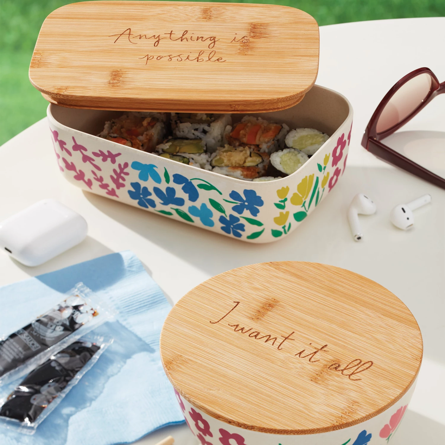 Kate Spade Floral Fields Container, S/2 4 Kate Spade Floral Fields Container, S/2 - Image 2