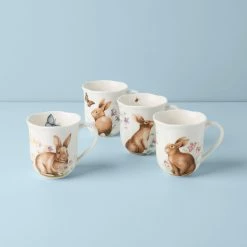 Lenox Butterfly Meadow Bunny 4pc Mugs