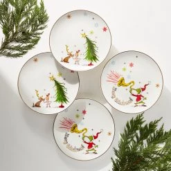 Lenox Merry Grinchmas Assorted Accent Plates, Set of 4 -lenox Sales Store 894166 LHOL 22 FEA 1