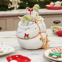 Lenox Merry Grinchmas Cookie Jar -lenox Sales Store 894169 LHOL 22 FEA 1 LK